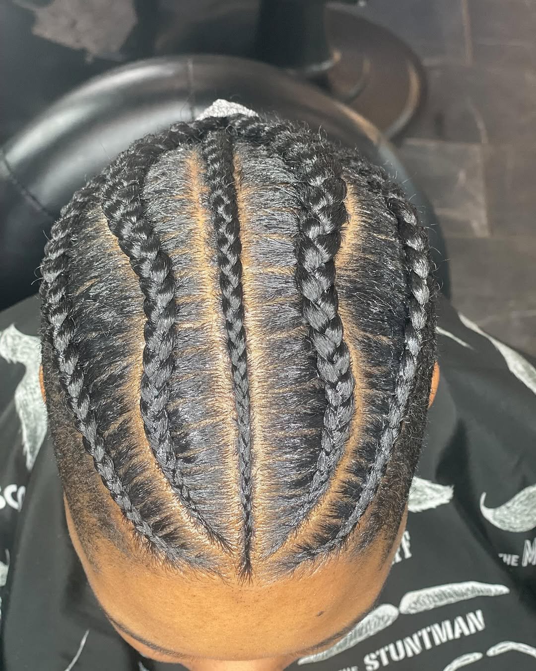 Men's straight-back cornrow braids